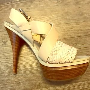MICHAEL Michael Kors ivory platform heels - size 4